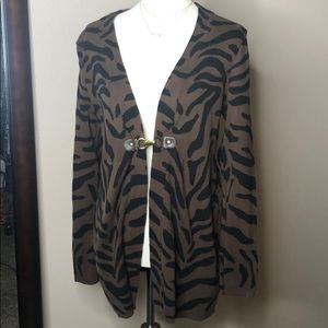 Brown and black zebra cardigan